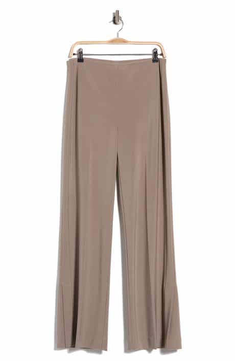 Bonded Silky Knit Wide Leg Pants