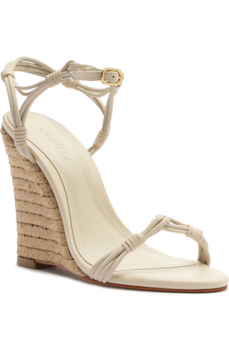 Schutz Nara Ankle Strap Wedge Sandal, Main, color, Sugar White