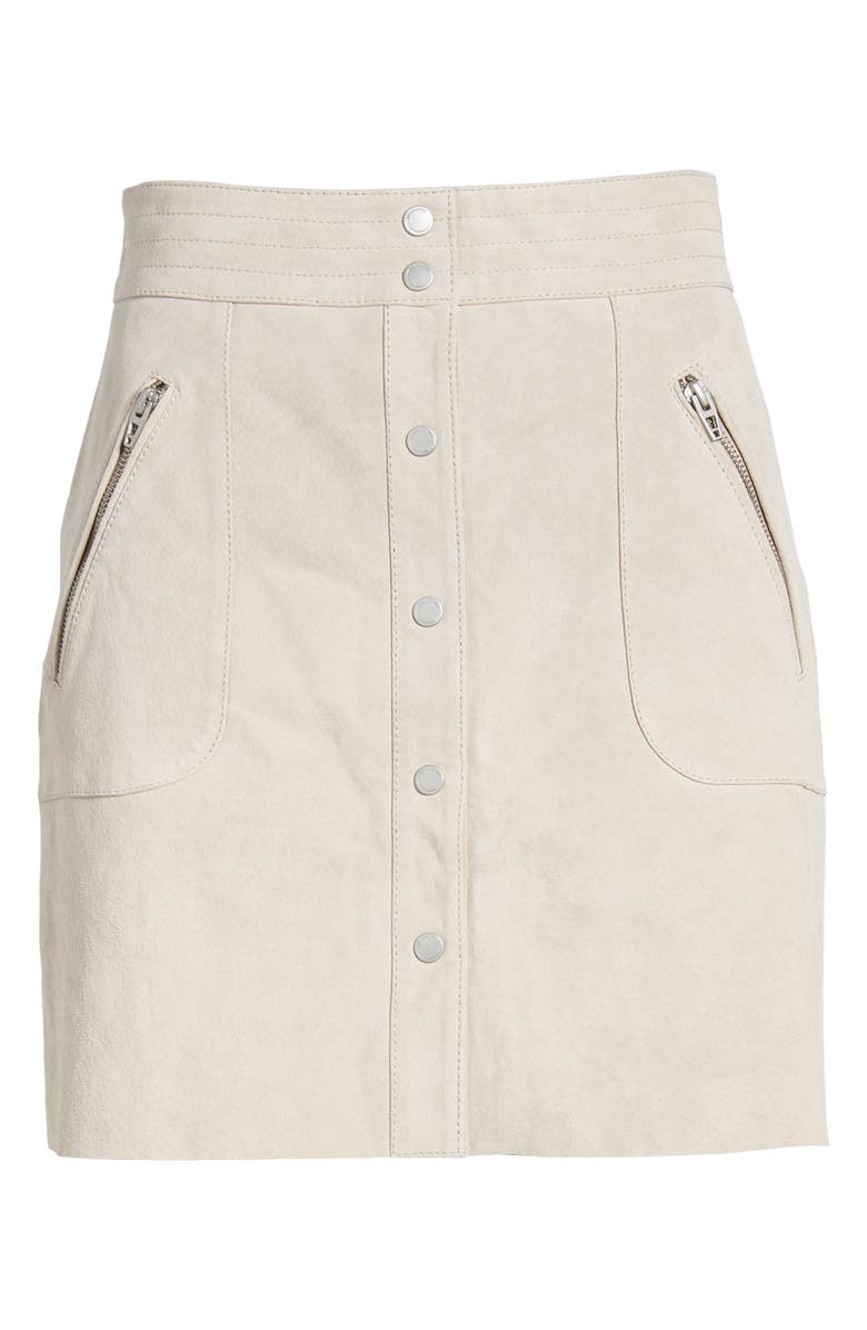 BLANKNYC Snap Front Suede Miniskirt, Alternate, color, 