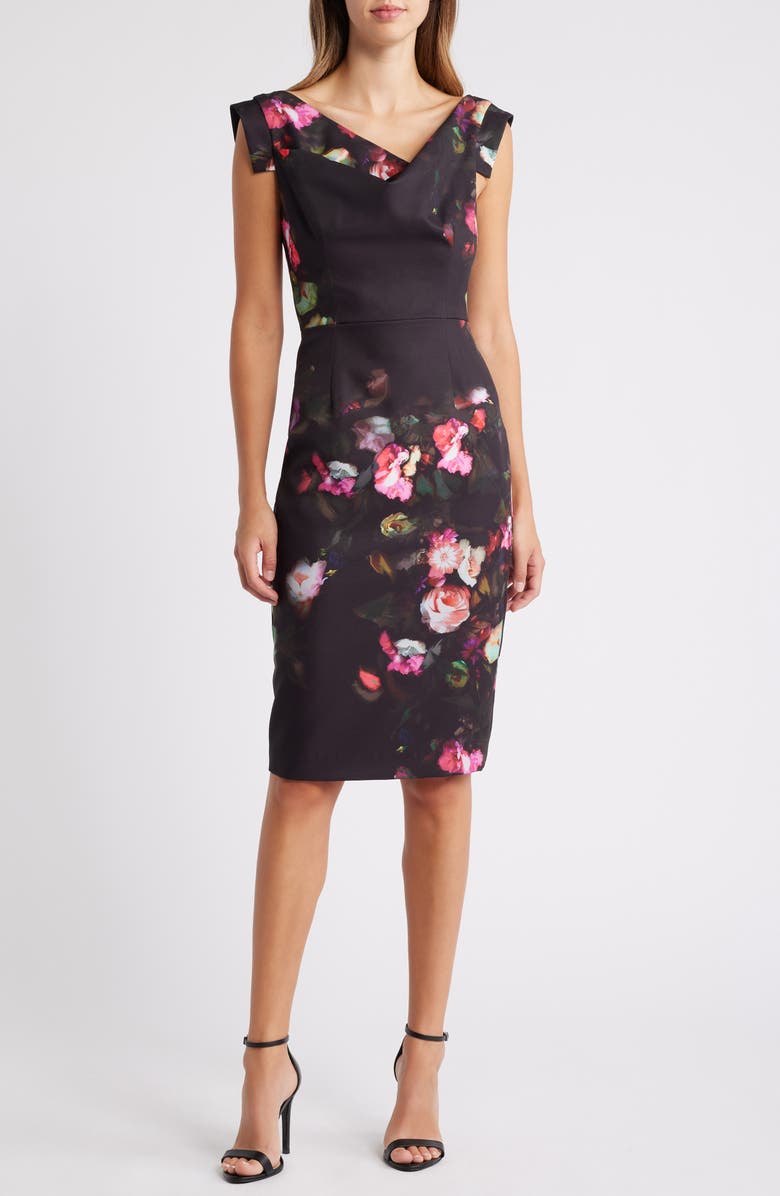 black halo floral dress Black Halo Pink Floral Cold Shoulder Dress 10