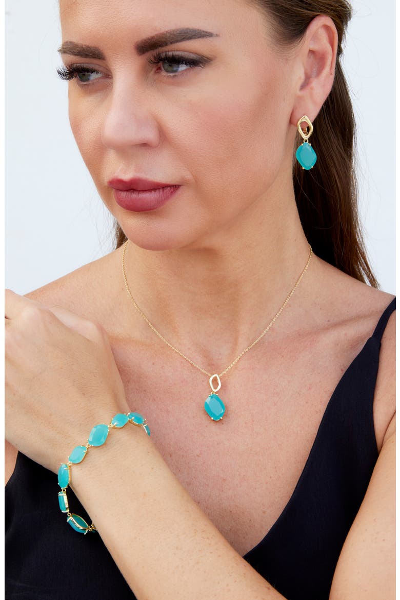 Faceted Stone Drop Pendant Necklace, Alternate, color, YELLOW GOLD