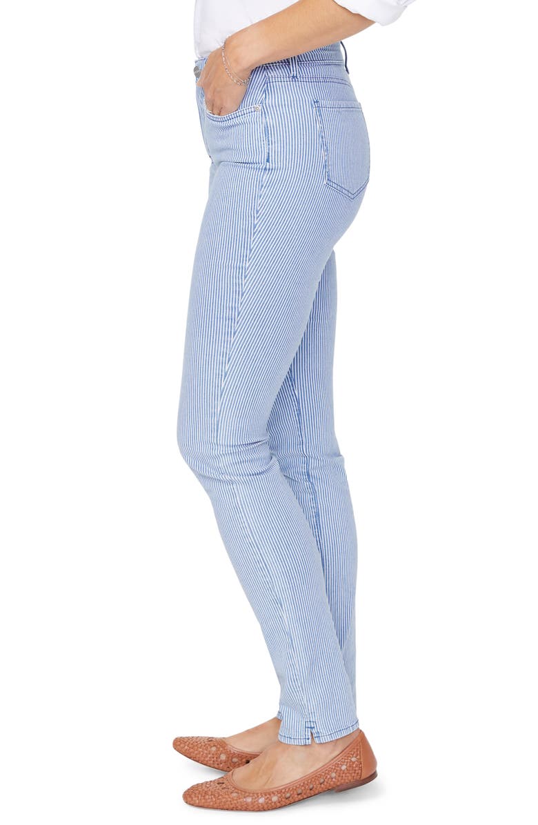 NYDJ Alina Pinstripe High Waist Stretch Skinny Jeans, Alternate, color, 