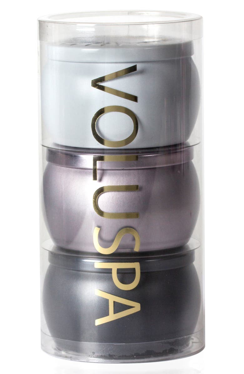 Voluspa Vermeil Mini Tin Candle Trio, Main, color, 