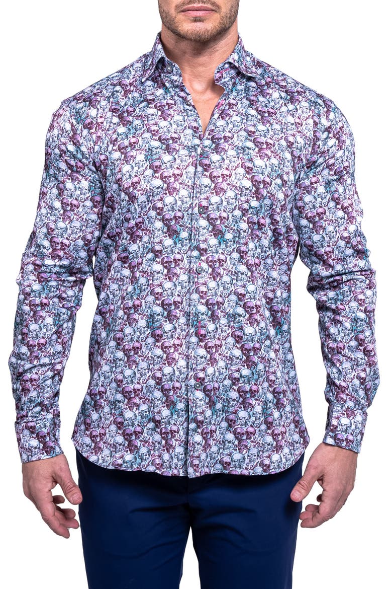 Fibonacci Resistance Contemporary Fit Button-Up Shirt, Alternate, color, PURPLE