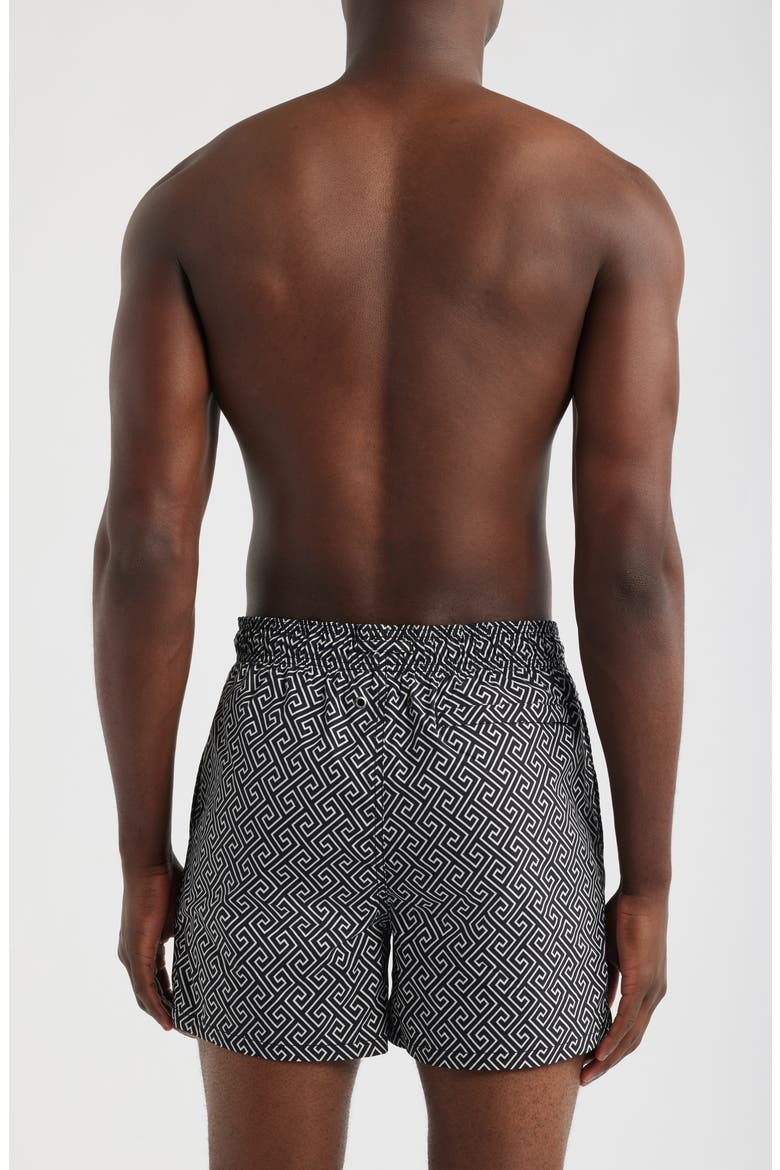 Cruz Print Swim Trunks, Alternate, color, BLACK