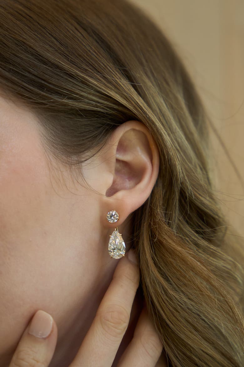 Evelyn 14K Gold Pear Lab Grown Diamond Earring Jackets -10 Cts, Alternate, color, 14K Yellow Gold