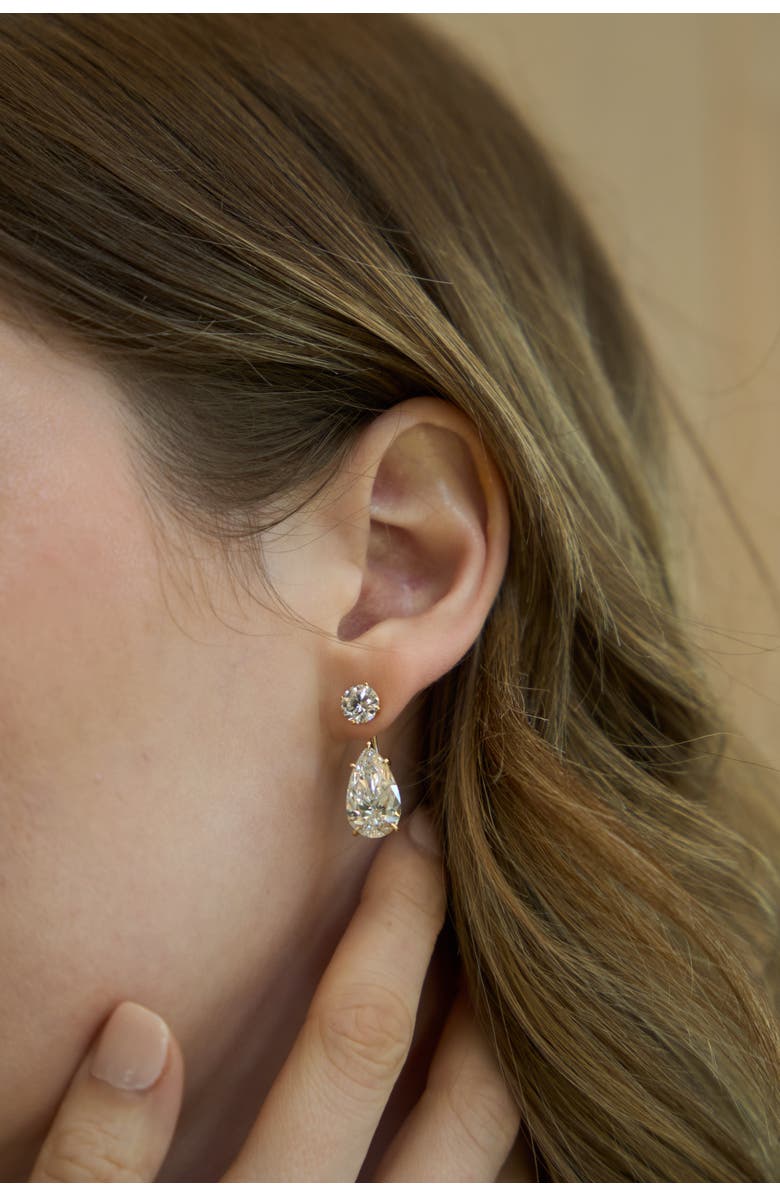 LuvMyJewelry Evelyn 14K Gold Pear Lab Grown Diamond Earring Jackets -10 Cts, Alternate, color, 14K Yellow Gold