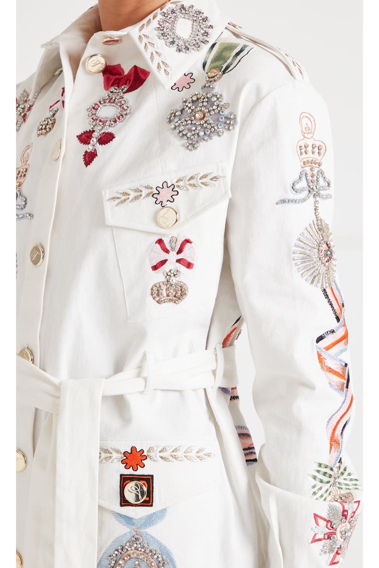 Diamantine Shirt Jacket, Alternate, color, Cream