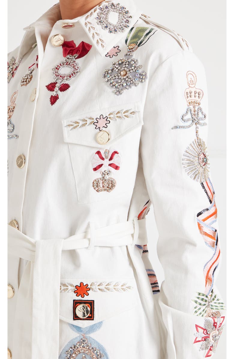 Temperley London Diamantine Shirt Jacket, Alternate, color, Cream