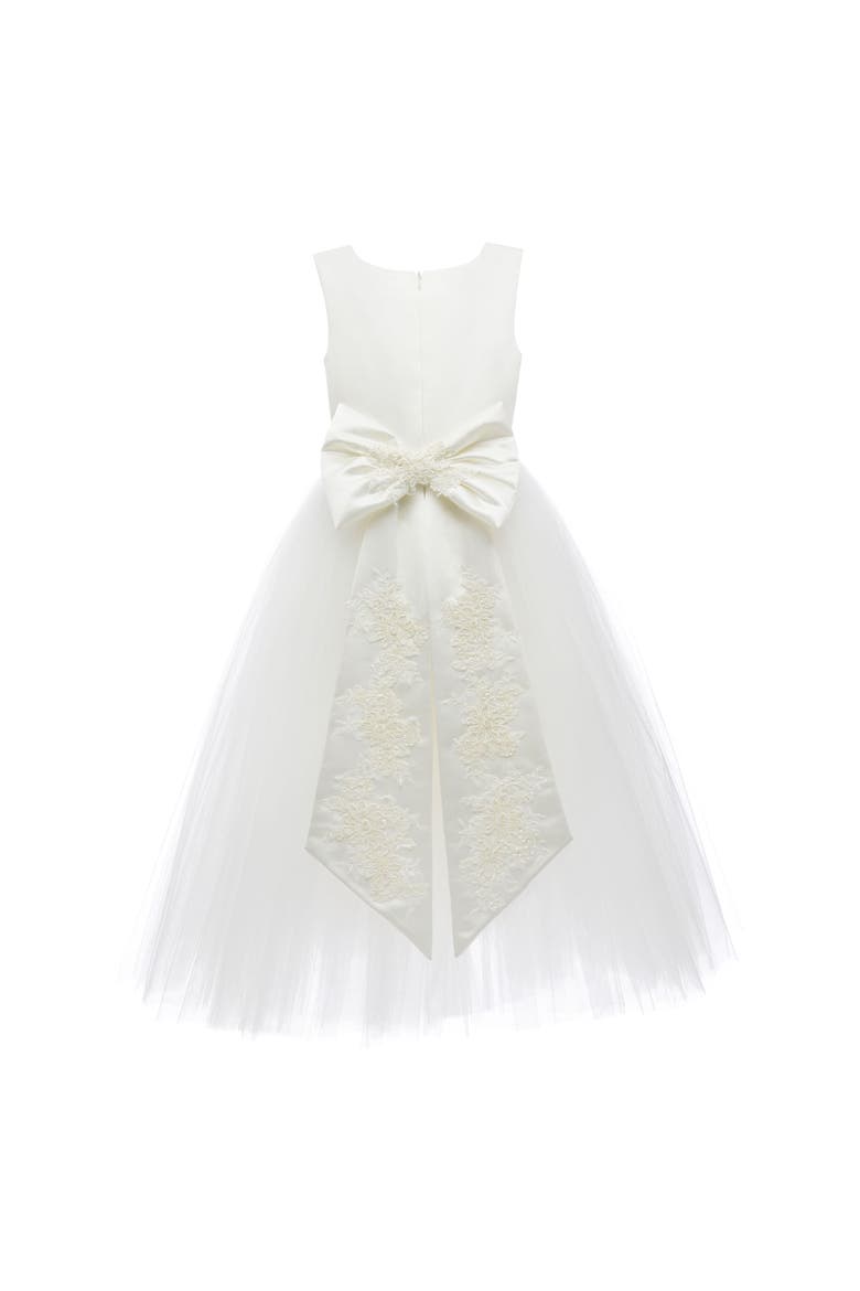 Hermione Embroidered Cape Dress, Alternate, color, White