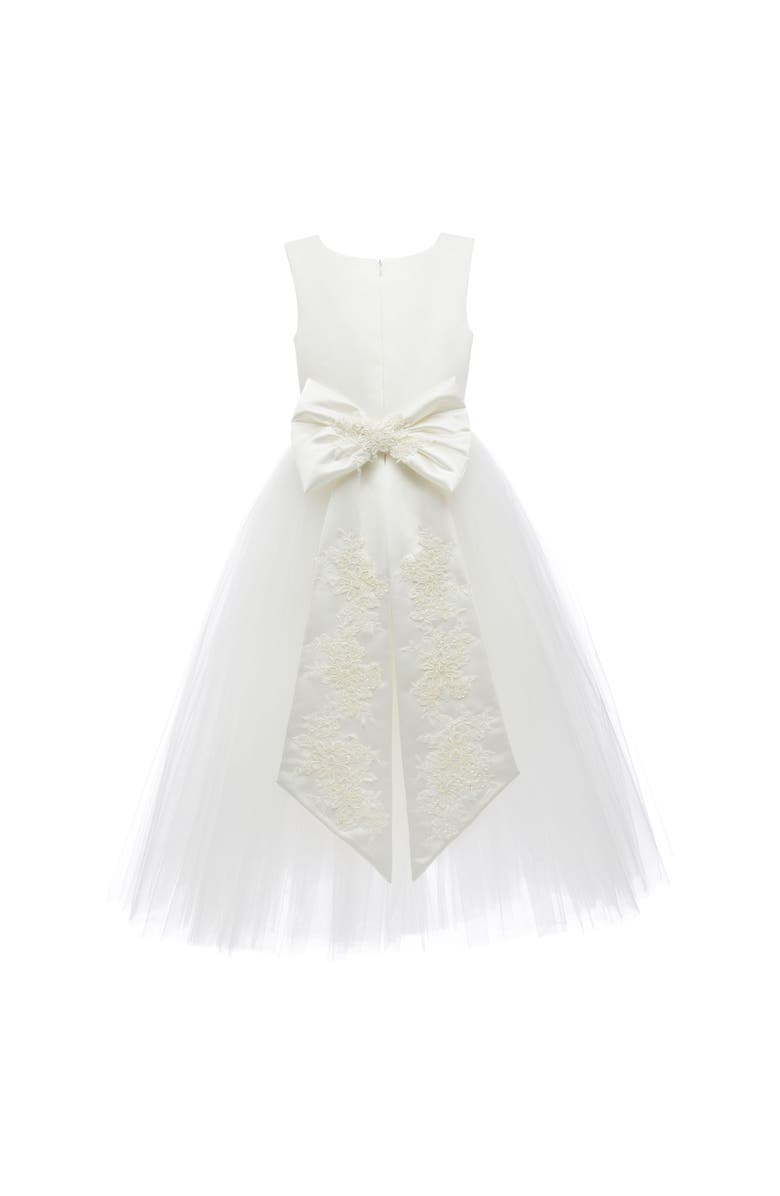 Tulleen Hermione Embroidered Cape Dress, Alternate, color, White