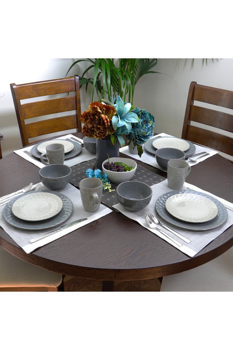 Tahitian Pearl 16 Piece Stoneware Dinnerware Set, Alternate, color, White