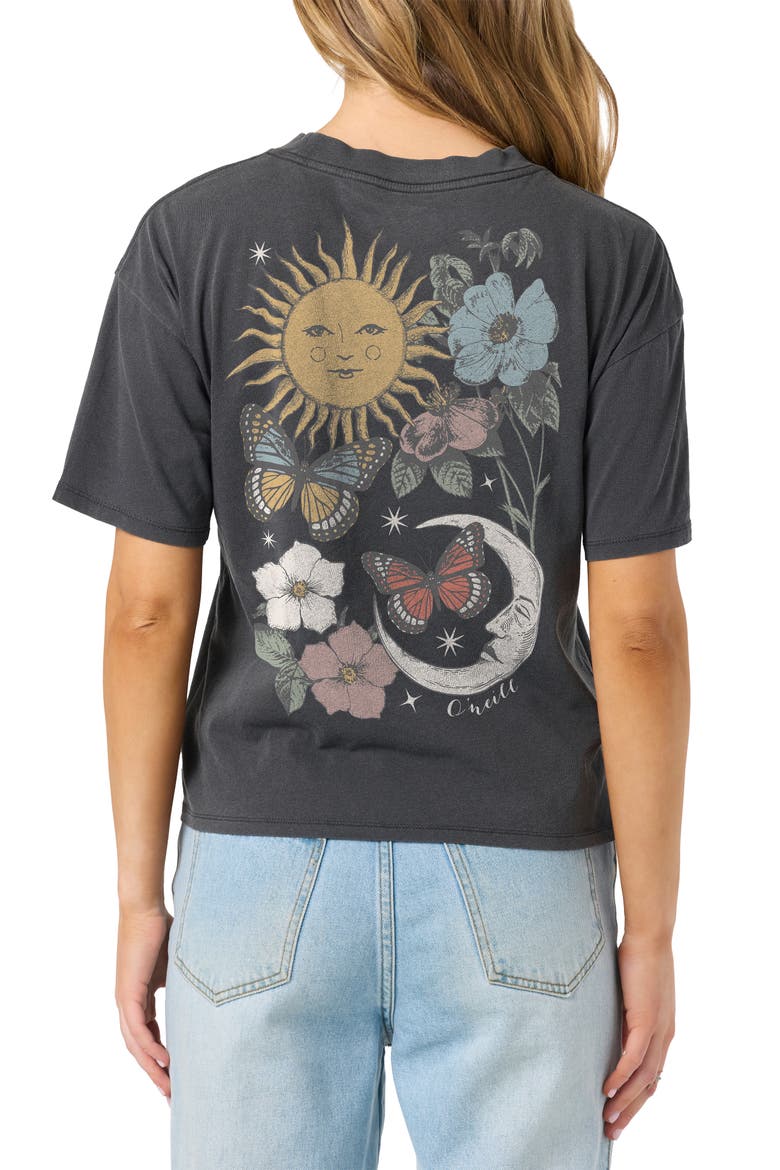 La Luna Cotton Graphic T-Shirt, Alternate, color, WASHED BLACK