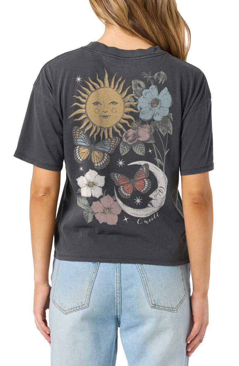 O'Neill La Luna Cotton Graphic T-Shirt, Alternate, color, Washed Black