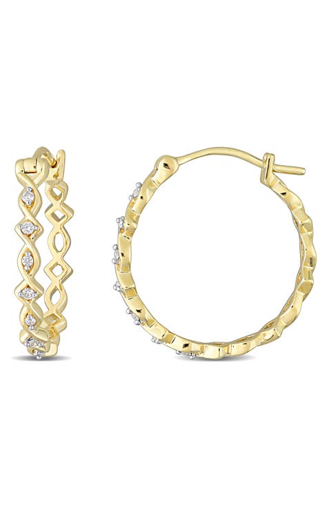 Diamond Hoop Earrings - 0.1ct.