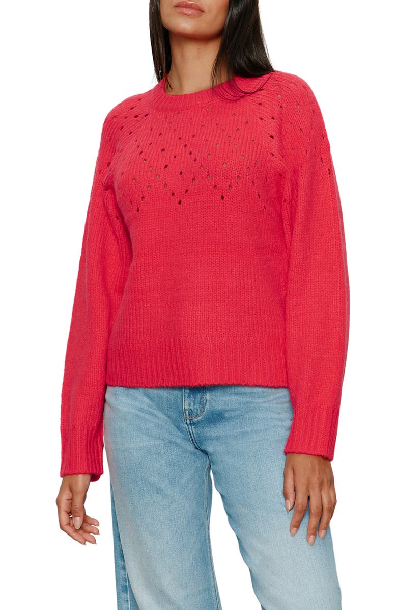 Sanctuary Femme Openwork Sweater, Main, color, Tulip Red
