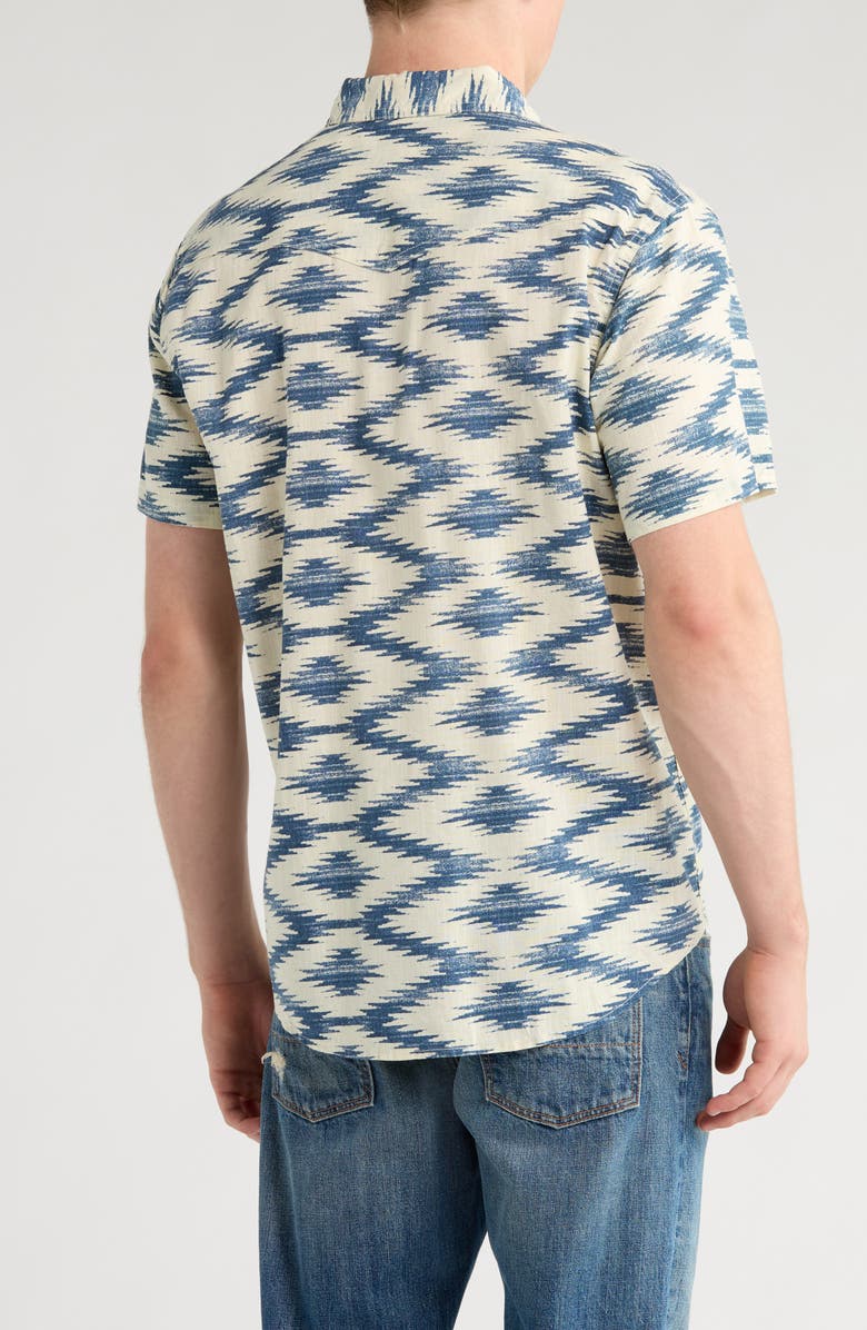 Lucky Brand Mojave Short Sleeve Western Shirt, Alternate, color, Blue Print
