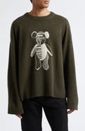 The Elder Statesman Teddy Intarsia Oversize Cashmere Sweater