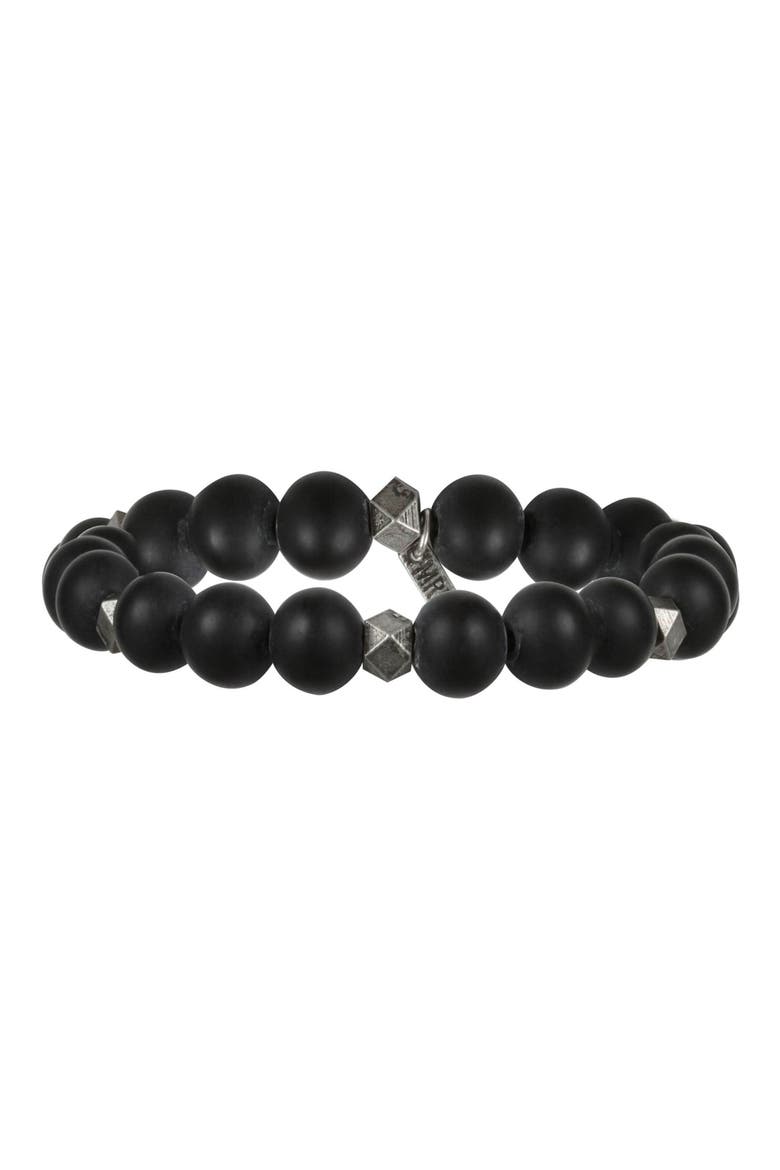 Men's Bold Move Black Onyx Bead Bracelet, Alternate, color, SILVER