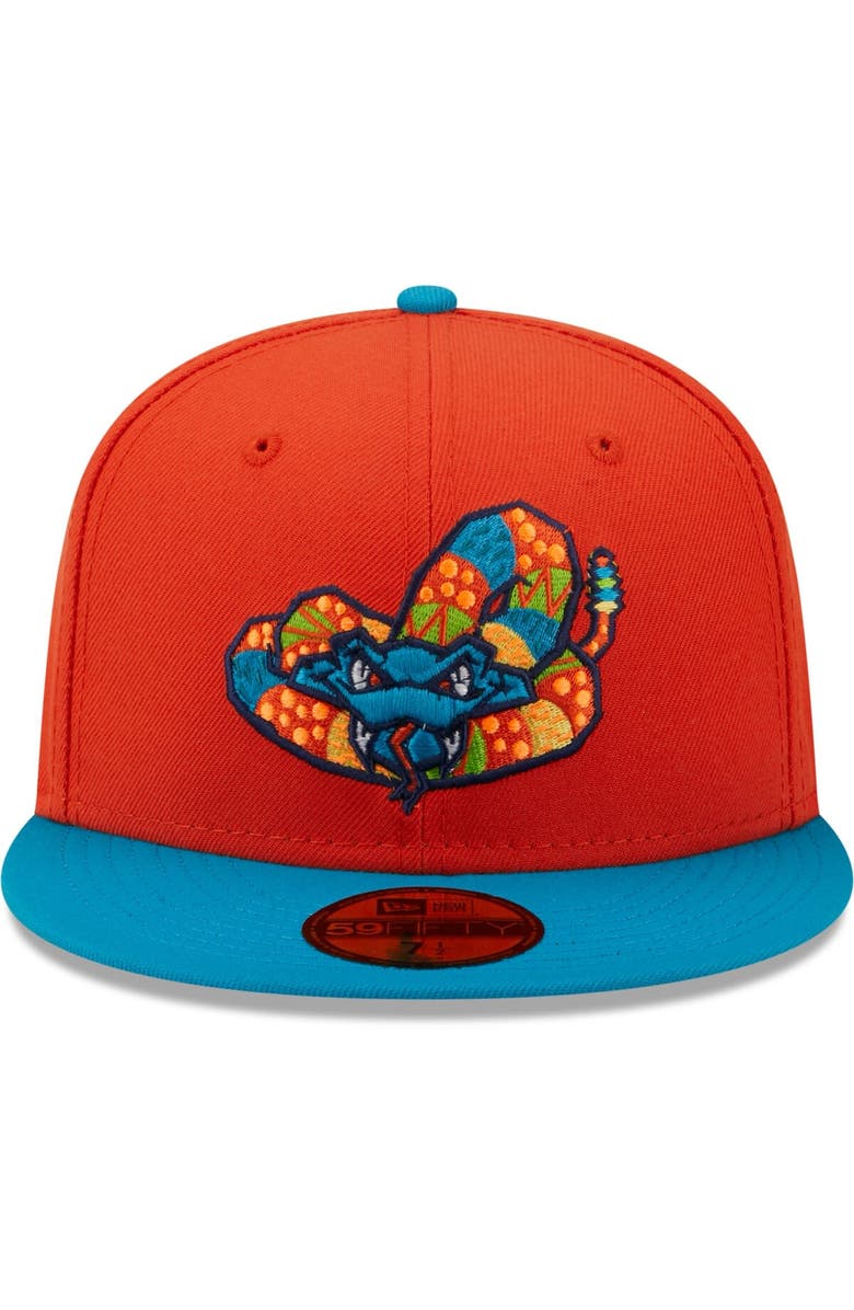 New Era Men's New Era Orange/Teal Cascabeles de Wisconsin Copa De La Diversion 59FIFTY Fitted Hat, Alternate, color,