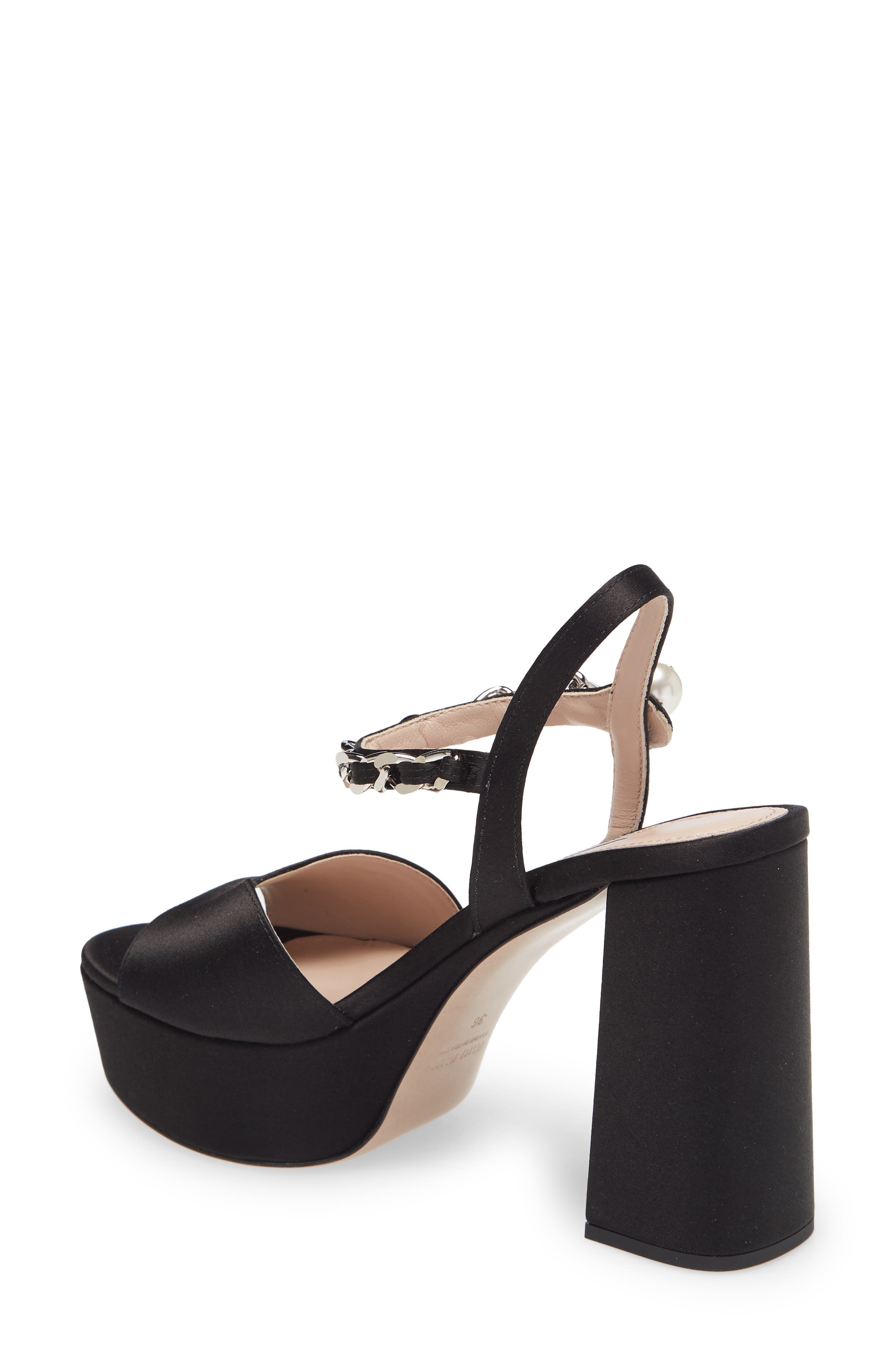 Miu Miu Chain Platform Sandal, Alternate, color, 