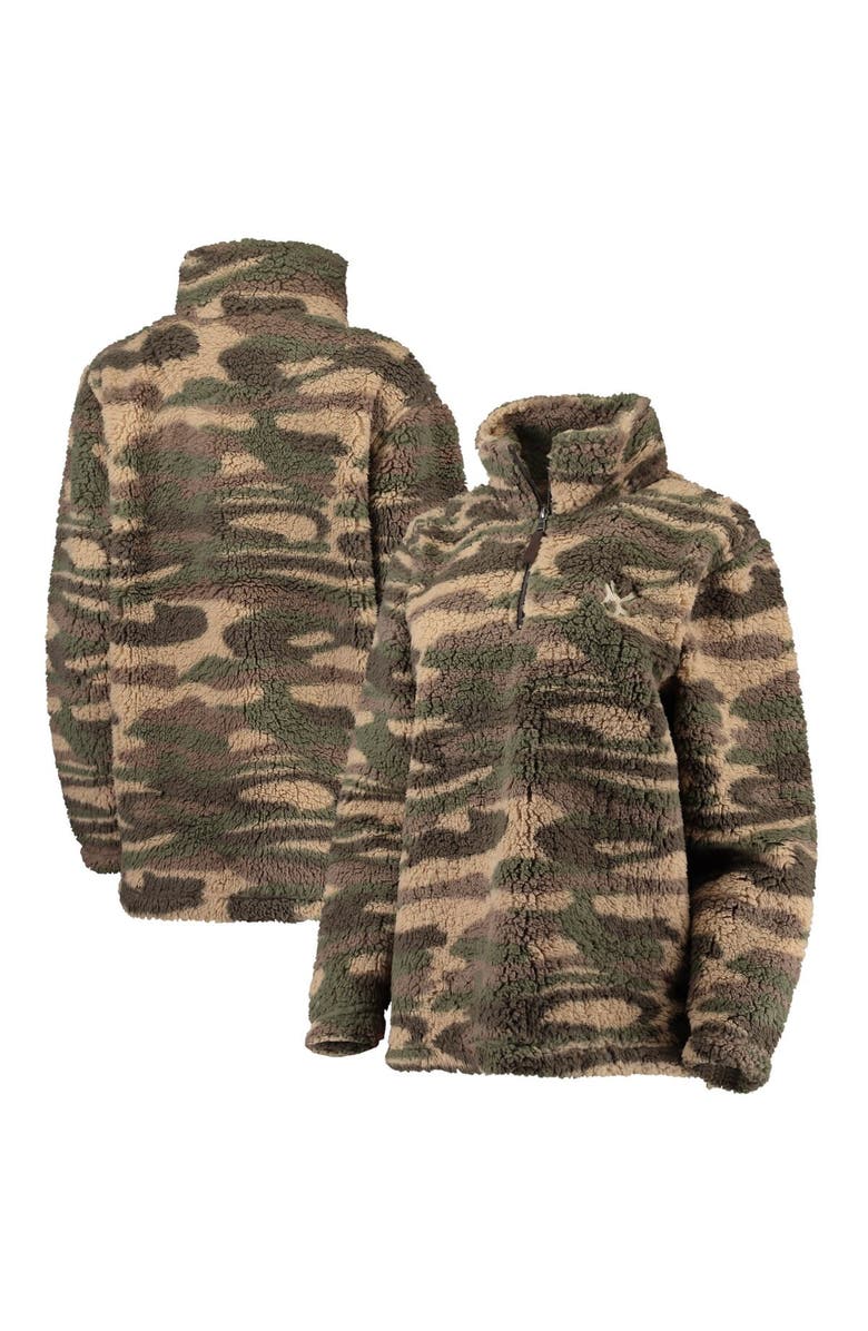 G-III 4HER BY CARL BANKS Women's G-III 4Her by Carl Banks Camo New York Yankees Sherpa Quarter-Zip Jacket, Main, color, Camo
