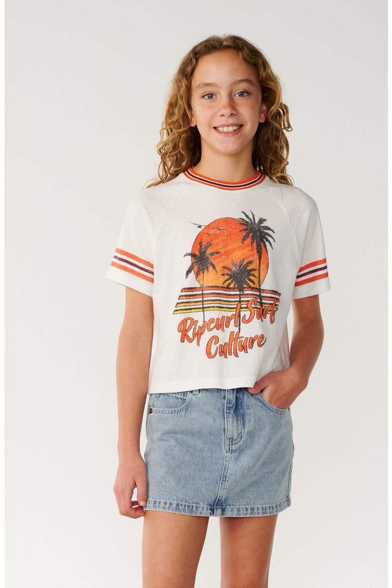 Kids' Surf Culture Graphic Crop T-Shirt, Main, color, BONE