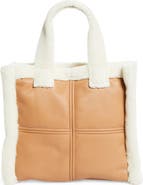 Stand Studio Medium Lolita Faux Shearling & Faux Leather Tote