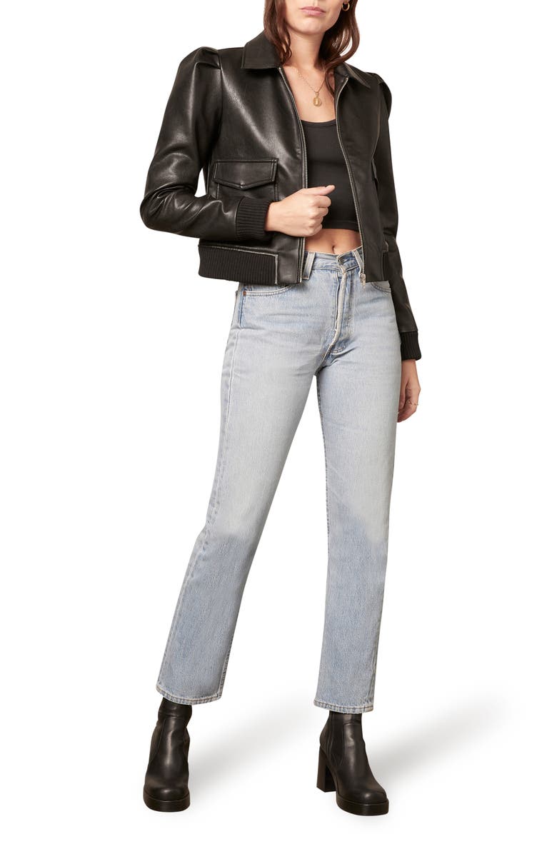 BB Dakota by Steve Madden BB Dakota Boss Mode Faux Leather Jacket, Alternate, color, 