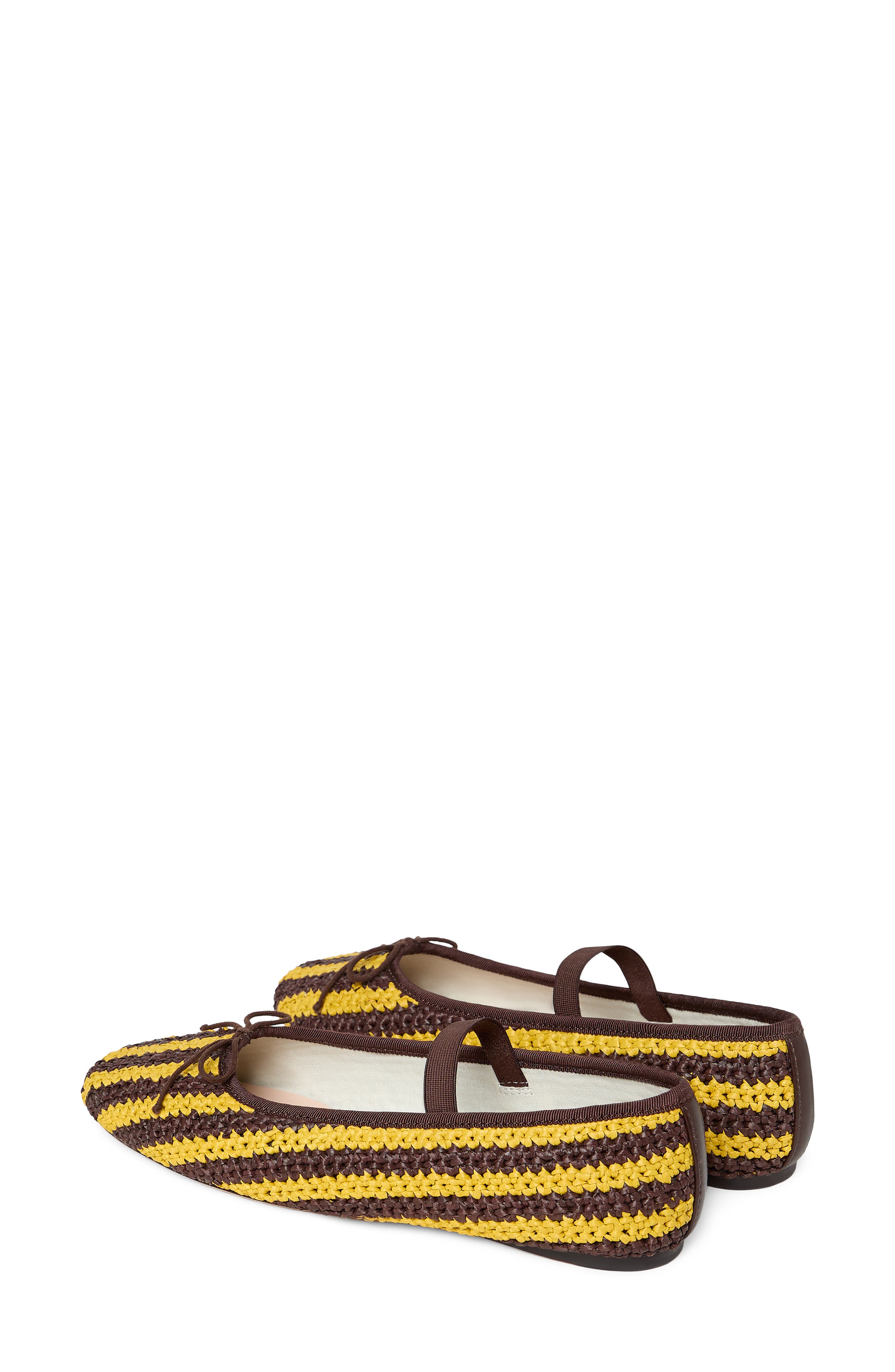 Loeffler Randall Leonie Mary Jane Ballet Flat, Alternate, color, Yellow/ Brown Stripe