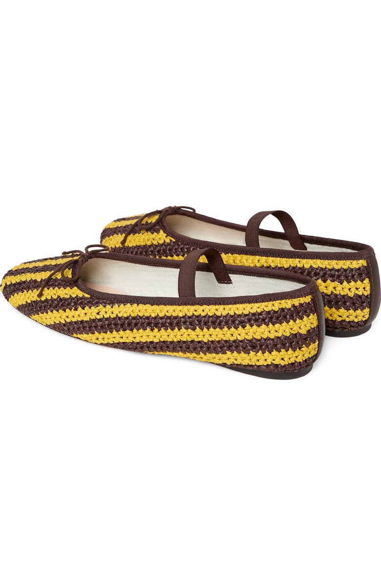 Loeffler Randall Leonie Mary Jane Ballet Flat, Alternate, color, Yellow/ Brown Stripe