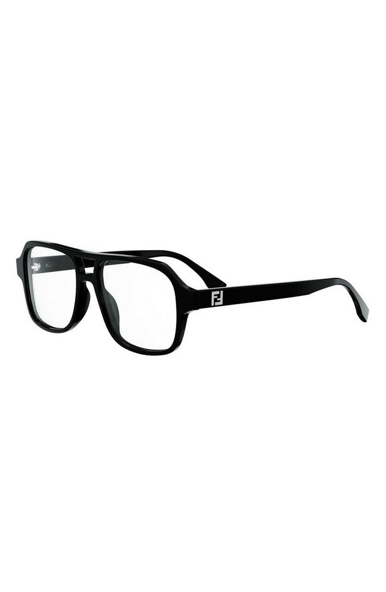 Fendi FF Squared 54mm Square Optical Glasses, Alternate, color, Shiny Black