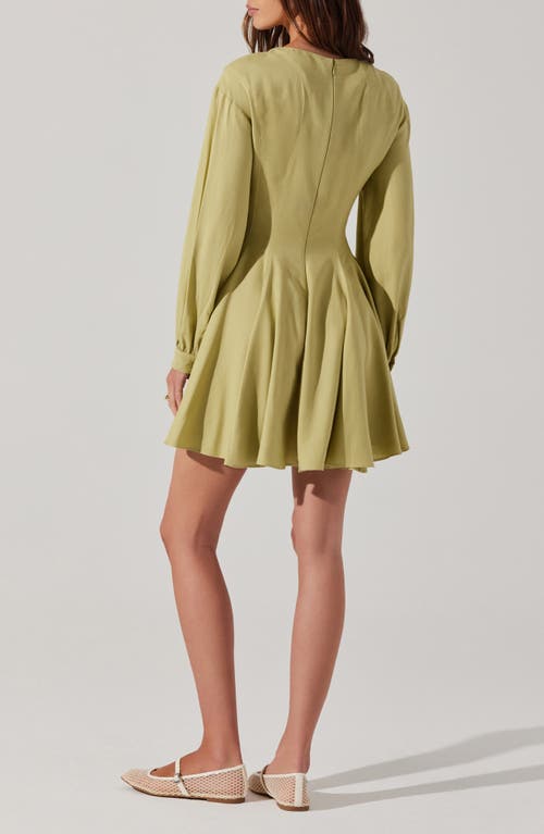 Astr The Label Elowyn Long Sleeve Mindress In Green