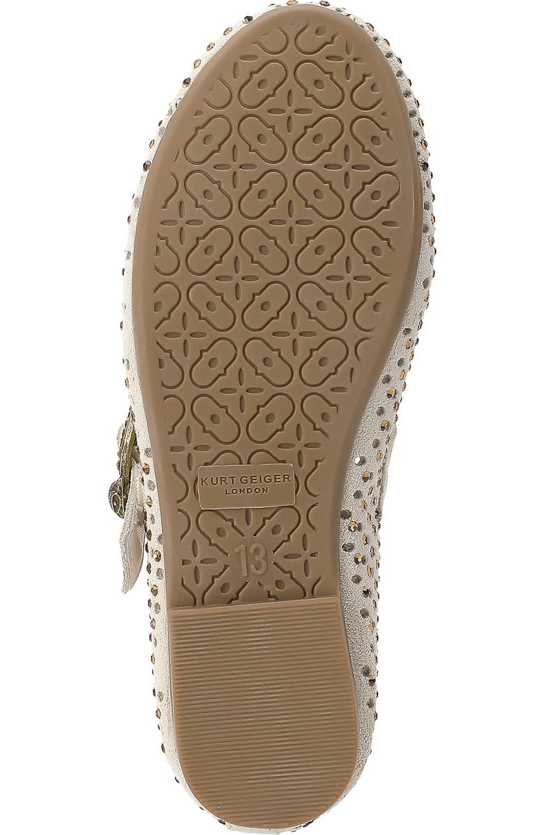 Kurt Geiger London Kids' Mini Mayfair Crystal Embellished Mary Jane Ballet Flat, Alternate, color, Bone