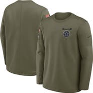 Nike Men's Nike Olive Dallas Cowboys 2025 Salute to Service Sideline Coaches Therma-FIT Long Sleeve Shirt
