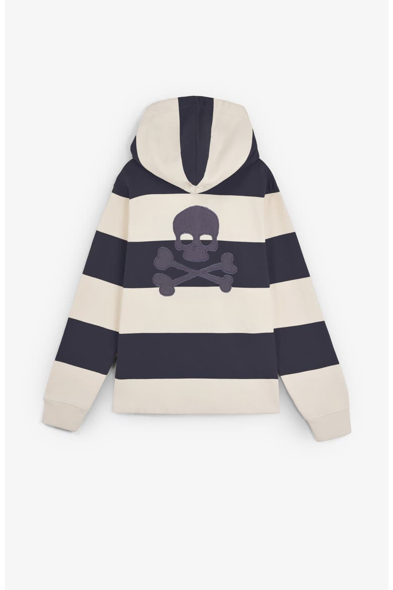 Stripesskullhoodie Kids, Alternate, color, Navy