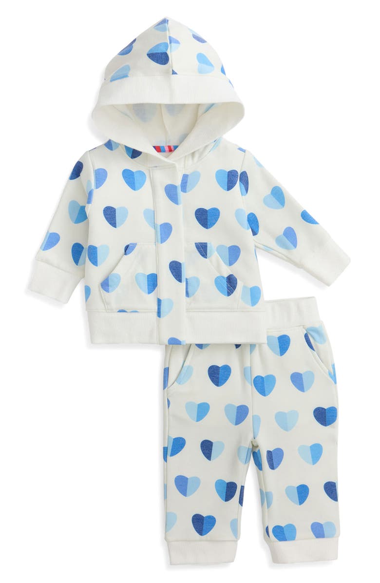 Magnetic Me Blue Hearts Magnetic Brushed Fleece Hoodie & Joggers Set, Main, color, Blue Heart