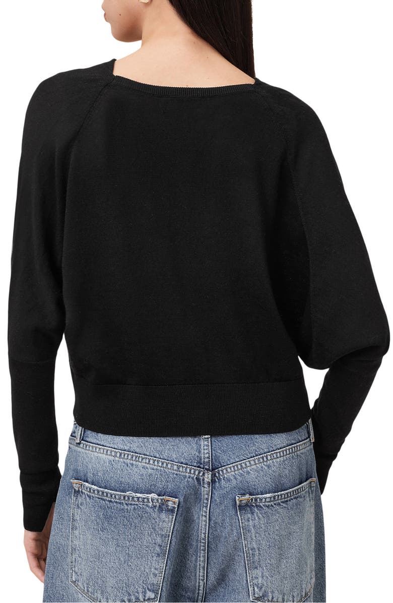AllSaints Ridley Crop Sweater, Alternate, color, Black