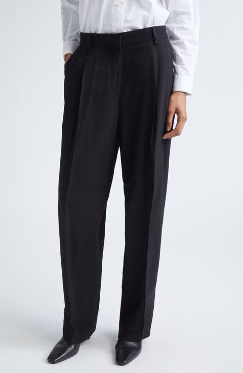 Double Pleat Straight Leg Trosuers