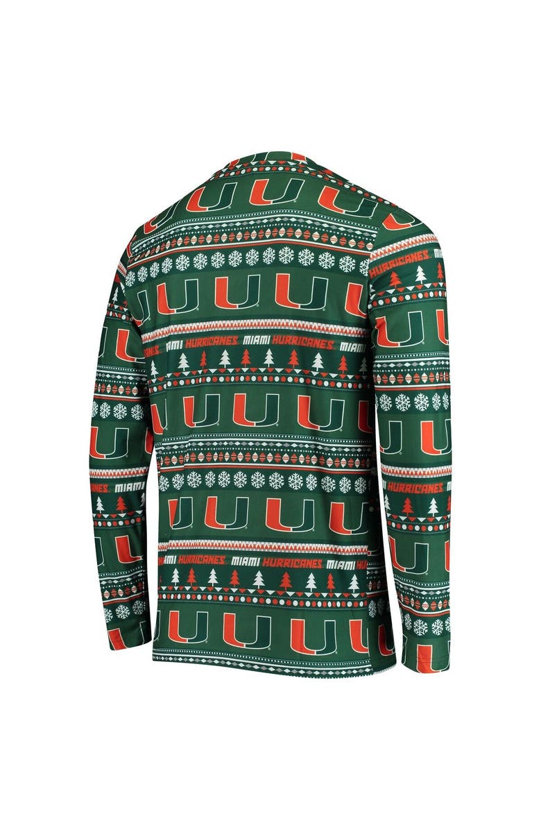 CONCEPTS SPORT Men's Concepts Sport Green Miami Hurricanes Ugly Sweater Knit Long Sleeve Top and Pant Set, Alternate, color, Green