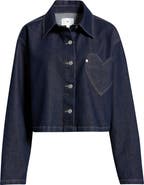 BP. Heart Pocket Crop Denim Shacket