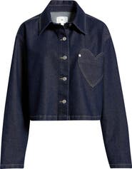 BP. Heart Pocket Crop Denim Shacket