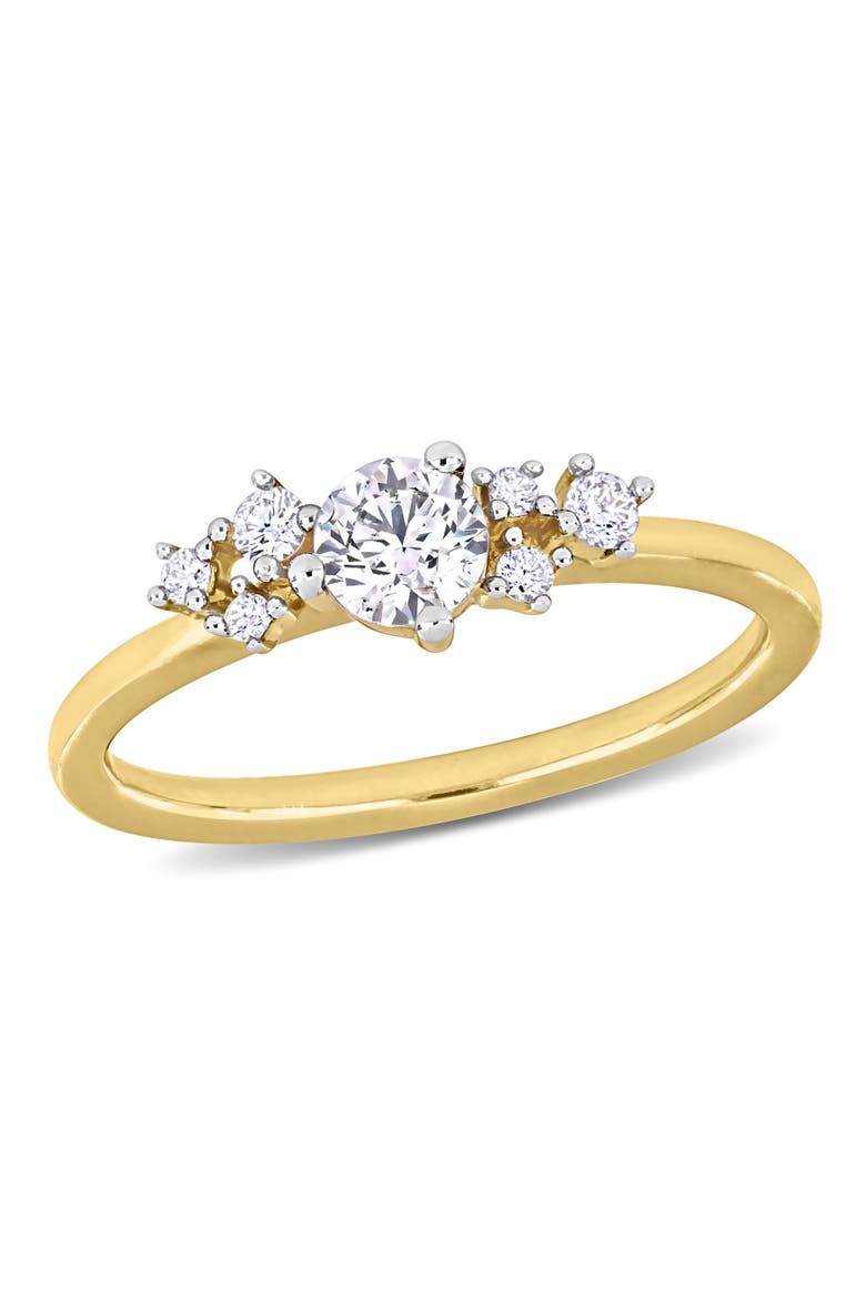 1/2 CTW Diamond Cluster Ring 14k Gold, Main, color, 14k Yellow Gold