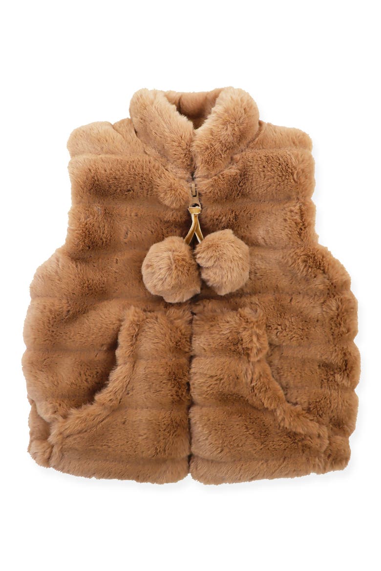 Faux Fur Zip Front Vest, Alternate, color, CHOCOLATE