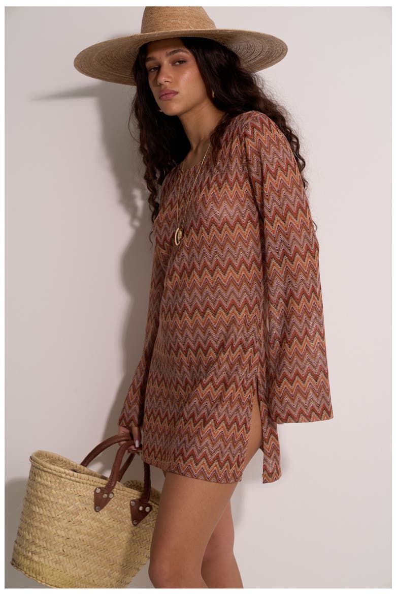 Desert Mirage Beach Tunic, Alternate, color, Multi-Brown