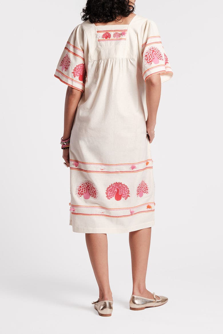 Picnic Peacock Dress, Alternate, color, Oyster/Multi