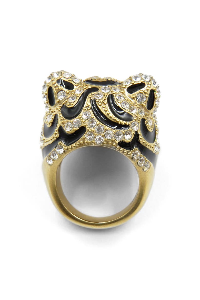 Tiger Head Ring, Alternate, color, GOLD
