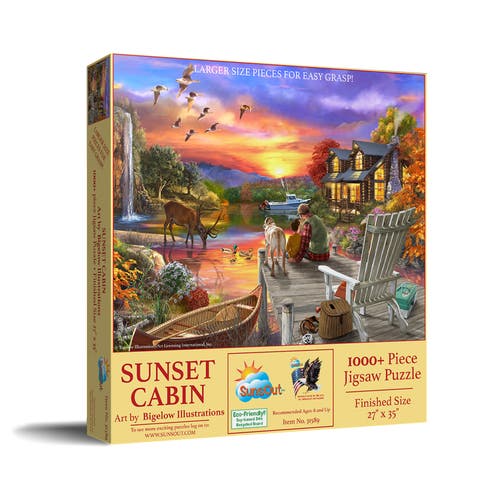 Sunset Cabin 1000 piece Jigsaw Puzzle for Adults Large Pieces