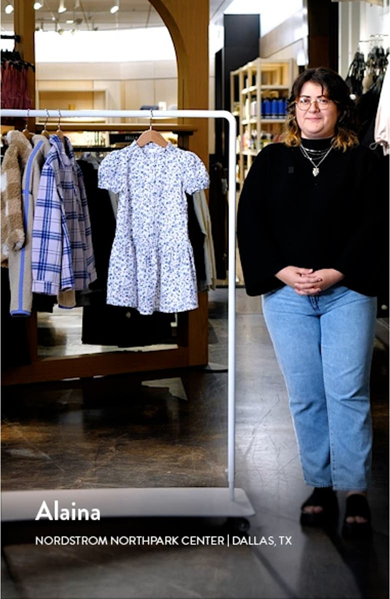 Kids' Floral Puff Sleeve Cotton Dress, sales video thumbnail