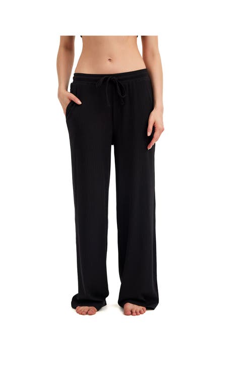 Summer Lounge Ribbed Wide Leg Pant